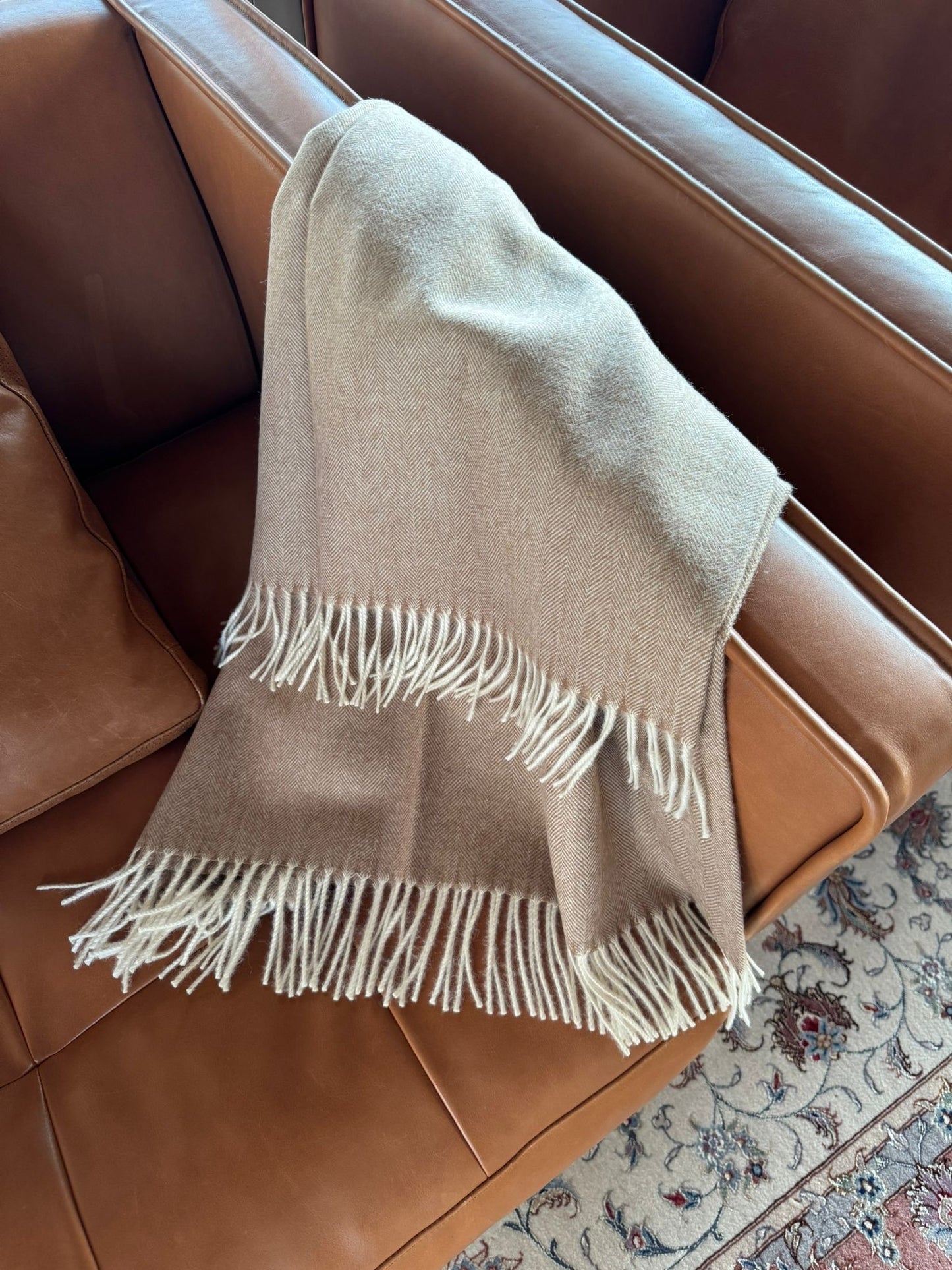 Manta espiga Camel